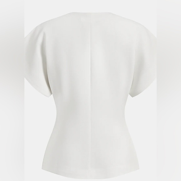 Commense Wrap V-Neck Top — White - Picture 2 of 4